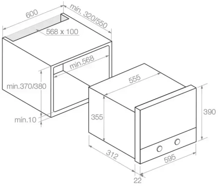 картинка Встраиваемая микроволновая печь Pando PHM-950 от магазина SEFI