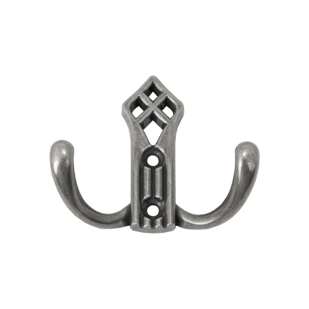 картинка Крючок меб. двухрожковый мет. PALAZZO античное серебро AKS от магазина SEFI