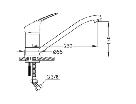 картинка Одинарный Сифон FI 114 POP UP c переливом, квадратный от магазина SEFI