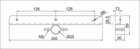 картинка Держатель полки к трубе d25 (532) односторонний, хром AKS от магазина SEFI