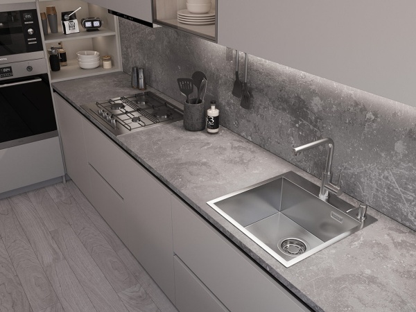 картинка Мойка EMAR 117A, покрытие PVD, цвет сатин - с дозатором в комплекте от магазина SEFI