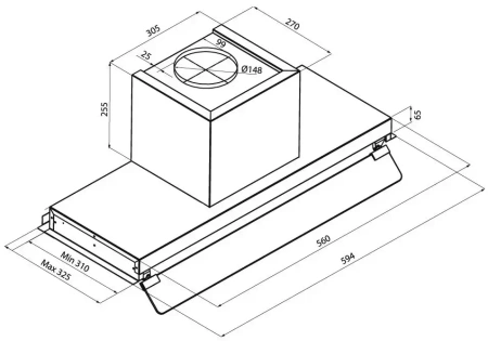 картинка Встраиваемая вытяжка Krona IDA 600 INOX 3P от магазина SEFI