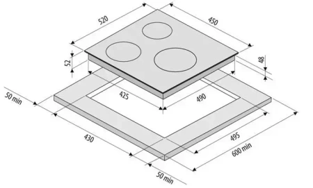 картинка Электрическая варочная панель KRONA CORTO 45 BL от магазина SEFI