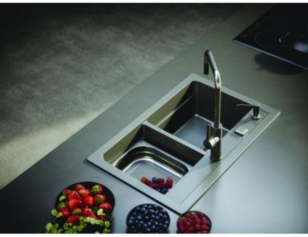 картинка Мойка ALVEUS GRANITAL ATROX 50 CONCRETE - G81 в комплекте с сифоном 1132822, от магазина SEFI