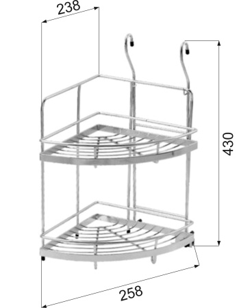 картинка Корзина на трубу d16 угловая двойная СWJ201F хром AKS от магазина SEFI
