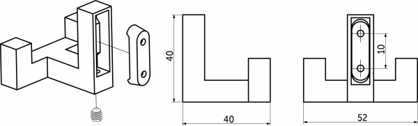 картинка Крючок меб. двухрожковый мет. BENZ хром матовый AKS от магазина SEFI
