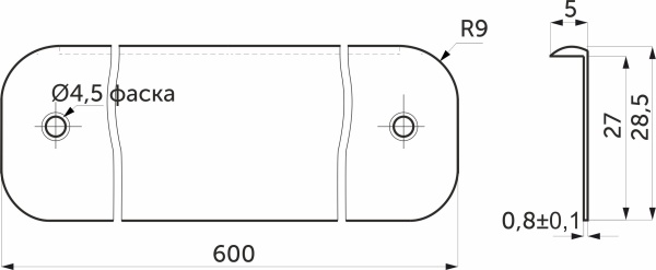 картинка Планка торцевая к столешнице 26 СКИФ универсальная алюминий AKS от магазина SEFI