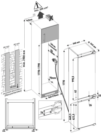 картинка Встраиваемый холодильник Krona ZELLE RFR от магазина SEFI