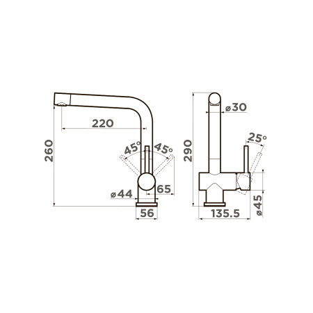 картинка Смеситель Omoikiri Koriyama-BN нерж. сталь/нержавеющая сталь от магазина SEFI