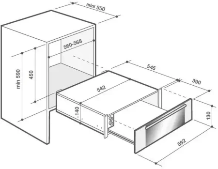 картинка Встраиваемый ящик для подогрева посуды De Dietrich DWD7400G от магазина SEFI