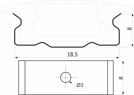 картинка Держатель для врезного профиля LIRA-1707, AKS от магазина SEFI