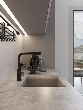 картинка Смеситель для кухни с выдвижной лейкой и подключением к фильтру, EMAR ЕС-7015, цвет Black от магазина SEFI