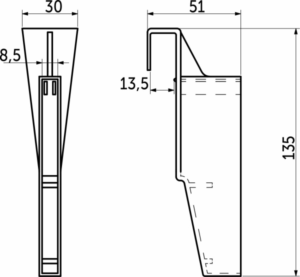 картинка Держатель для делителя поперечного Slimbox AKS белый от магазина SEFI