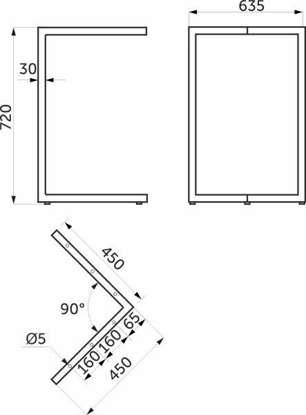 картинка Подстолье TRES h720, черный AKS (1компл=2шт) магазин SEFI являющийся официальным дистрибьютором в России  картинка Подстолье TRES h720, черный AKS (1компл=2шт) от магазина SEFI