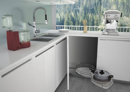 картинка Карусель Nuvola Solo NEW с 1-й полкой правая в шкаф 450мм, плоский пруток infinity line от магазина SEFI