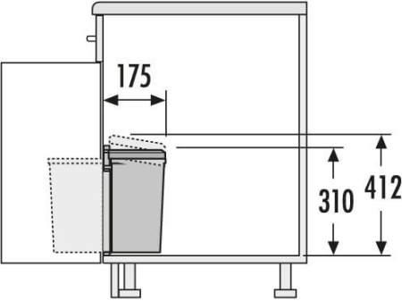 картинка Мусорное ведро PICO 5л на распашной фасад от 300 мм, цвет – белый магазин SEFI являющийся официальным дистрибьютором в России  картинка Мусорное ведро PICO 5л на распашной фасад от 300 мм, цвет – белый от магазина SEFI