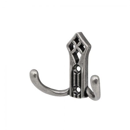 картинка Крючок меб. двухрожковый мет. PALAZZO античное серебро AKS от магазина SEFI