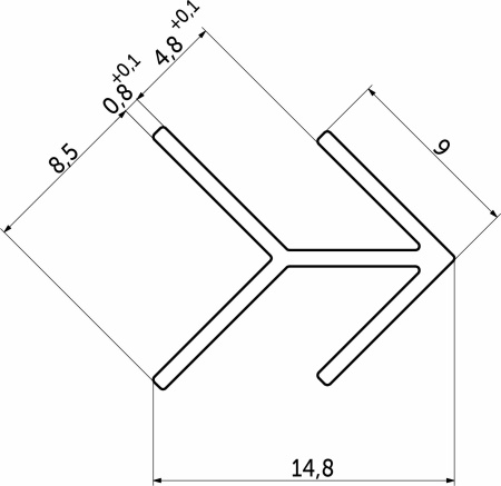 картинка Планка угловая 4 ёлочка матовая (L=0.6) AKS от магазина SEFI