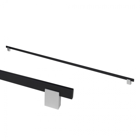 картинка Ручка меб. скоба алюм. MOONLIGHT 944/1000 черный матовый+матовый хром, AKS от магазина SEFI