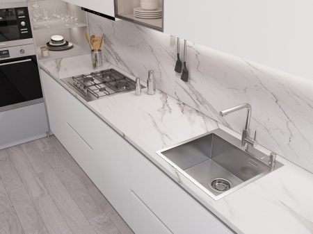 картинка Мойка EMAR 117A, покрытие PVD, цвет сатин - с дозатором в комплекте от магазина SEFI