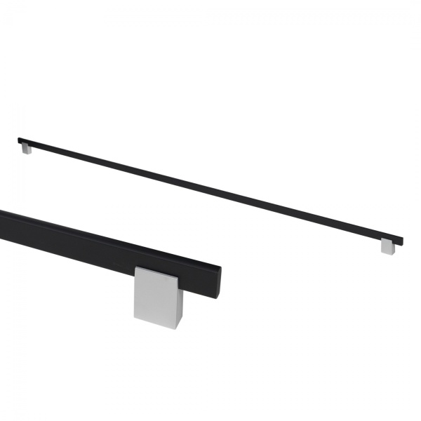 картинка Ручка меб. скоба алюм. MOONLIGHT 944/1000 черный матовый+матовый хром, AKS от магазина SEFI