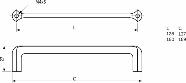 картинка Ручка меб. скоба мет. AK212 160, черный матовый РФ от магазина SEFI