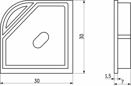 картинка Заглушка к алюминиевому профилю ORION-GREAT 3030Q, форма квадрат, AKS от магазина SEFI