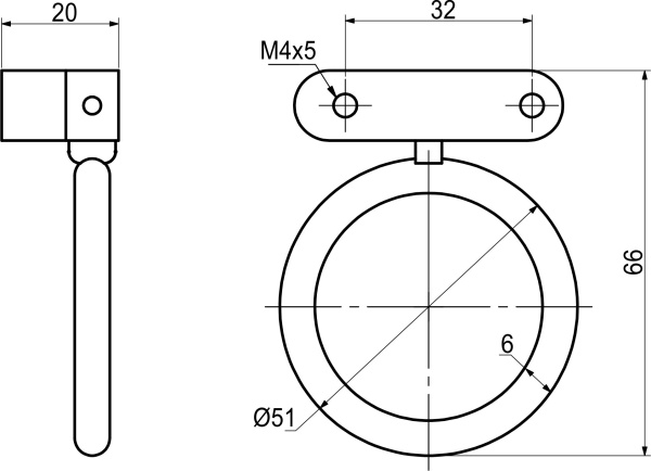 картинка Ручка меб. кнопка мет. RING черный матовый, AKS от магазина SEFI