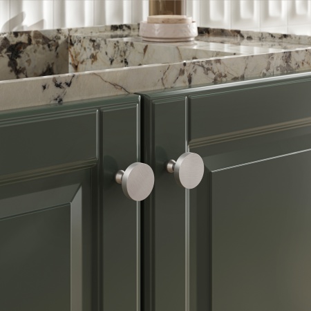 картинка Ручка меб. кнопка мет. UNITY, белый матовый, AKS от магазина SEFI