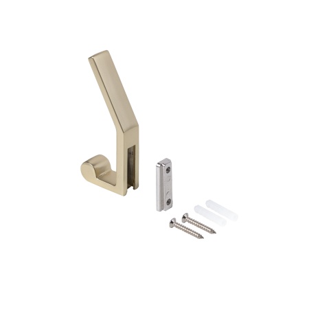 картинка Крючок меб. двухрожковый мет. PEROLA брашированное золото AKS магазин SEFI являющийся официальным дистрибьютором в России  картинка Крючок меб. двухрожковый мет. PEROLA брашированное золото AKS от магазина SEFI