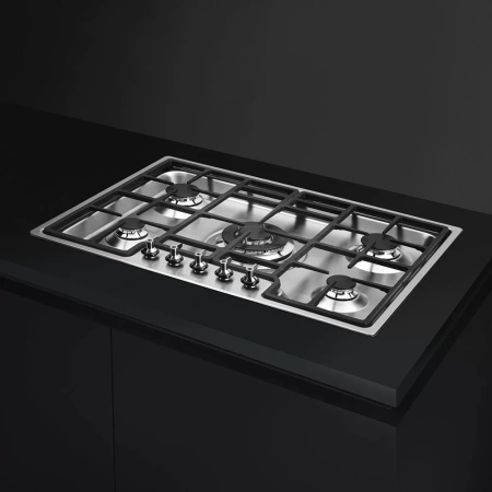 картинка Газовая варочная панель Smeg PGF75-4 магазин SEFI являющийся официальным дистрибьютором в России  картинка Газовая варочная панель Smeg PGF75-4 от магазина SEFI