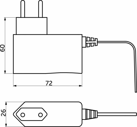 картинка Блок питания Wall 12W/12V розеточный с миниконнектором, AKS от магазина SEFI