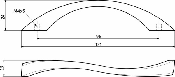 картинка Ручка меб. скоба мет. FLEXO 96, матовый хром, AKS от магазина SEFI