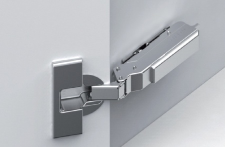 картинка Петля Tiomos 110°, полунакладная, без демпфера, без пружины, на саморез, 45/9,5 от магазина SEFI