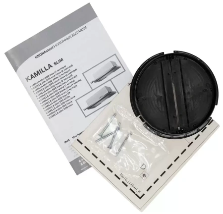 картинка Вытяжка Krona Kamilla slim 600 black/inox (2 мотора) от магазина SEFI
