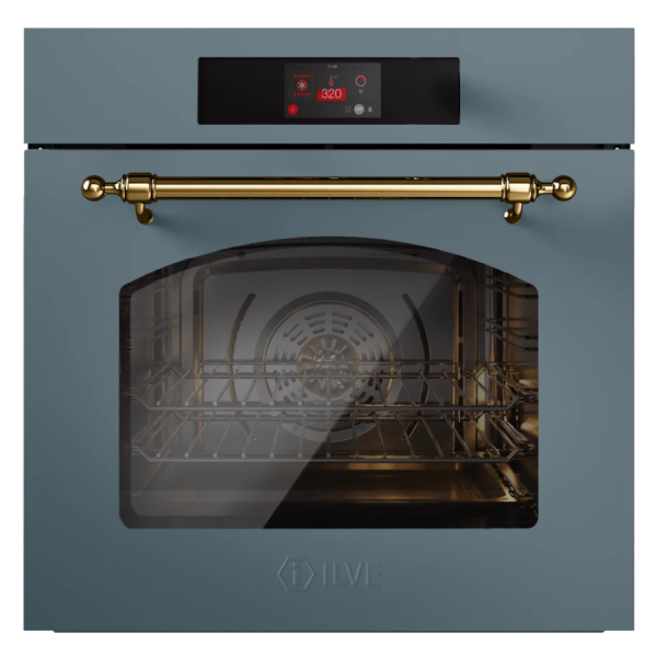 картинка Духовой шкаф ILVE Nostalgie OV601NTPY/BGG серо-голубой (фурн.латунь) от магазина SEFI