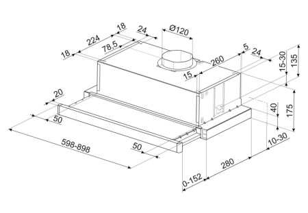 картинка Встраиваемая вытяжка Smeg KSET61E2 от магазина SEFI