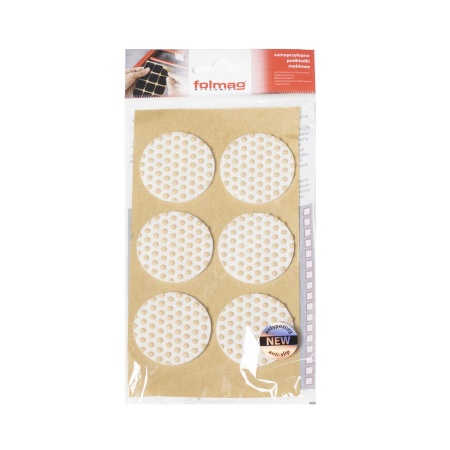 картинка Подкладка самоприлипающая фетровая прорезиненная d40мм (1упак.=6шт), белая, Folmag от магазина SEFI