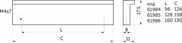картинка Ручка меб. скоба алюм. АА-06 128 алюминий AKS от магазина SEFI
