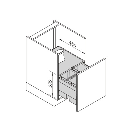 картинка Мусорное ведро ENVI SPACE на выдвижной фасад 600 мм, с двумя ведрами и крышкой магазин SEFI являющийся официальным дистрибьютором в России  картинка Мусорное ведро ENVI SPACE на выдвижной фасад 600 мм, с двумя ведрами и крышкой от магазина SEFI