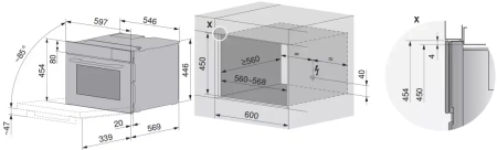 картинка Встраиваемый паровой шкаф V-ZUG CombiSteamer V6000 45M CSM6T-23047 (черное стекло/без ручки) от магазина SEFI