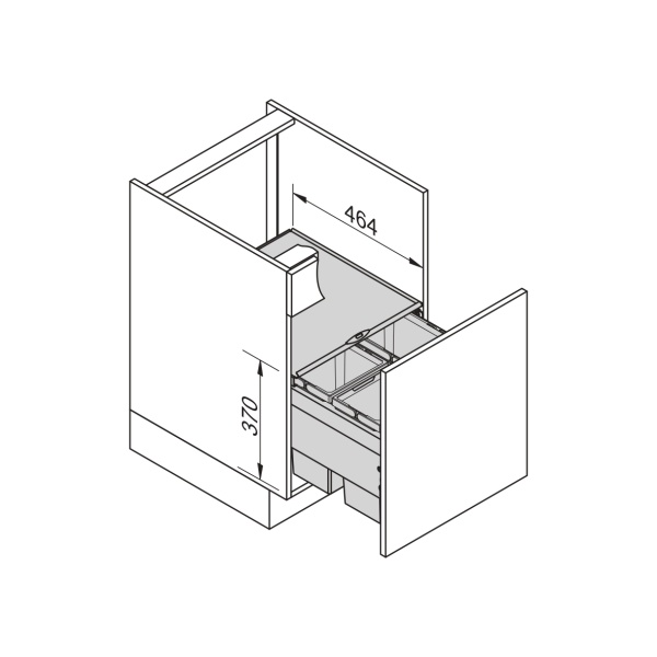 картинка Мусорное ведро ENVI SPACE на выдвижной фасад 450 мм, с двумя ведрами и крышкой магазин SEFI являющийся официальным дистрибьютором в России  картинка Мусорное ведро ENVI SPACE на выдвижной фасад 450 мм, с двумя ведрами и крышкой от магазина SEFI