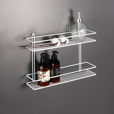 картинка Полка подвесная прямая 2-ярусная 400*110*272, белый РФ от магазина SEFI