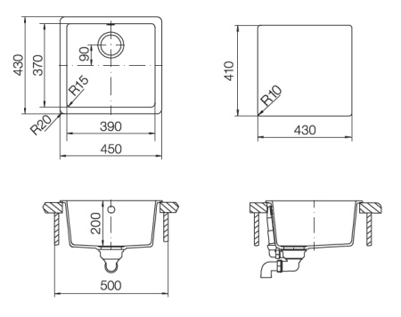 картинка Кухонная мойка SCHOCK SOHO 50 CRISTADUR серебристый камень от магазина SEFI