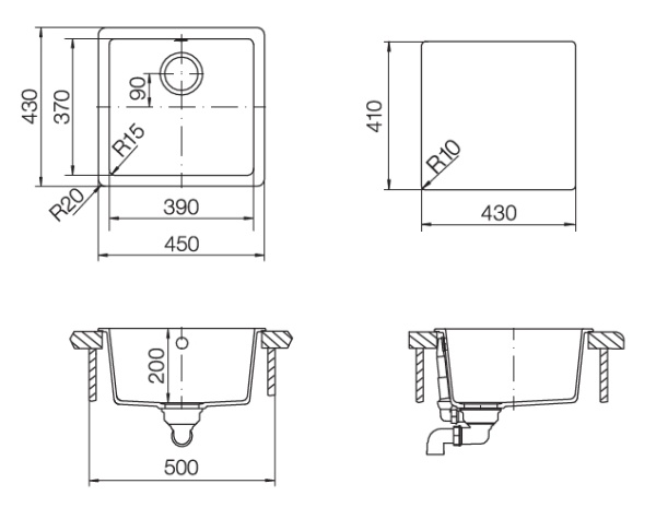 картинка Кухонная мойка SCHOCK SOHO 50 CRISTADUR пуро от магазина SEFI