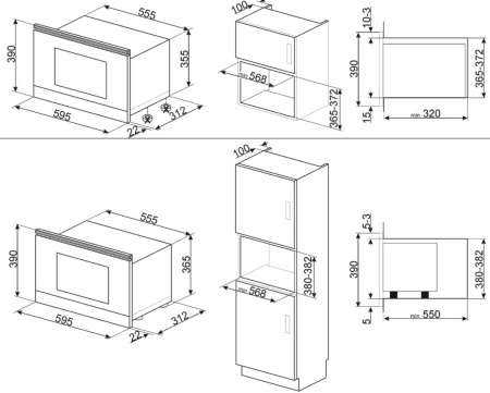 картинка Встраиваемая микроволновая печь Smeg MP822PO от магазина SEFI