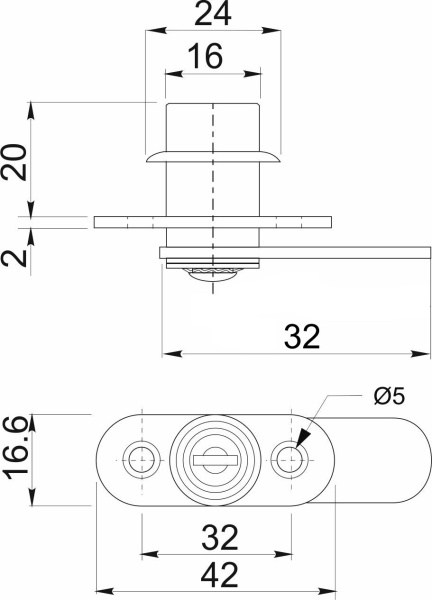картинка Замок для распашной двери механический 201 AKS от магазина SEFI