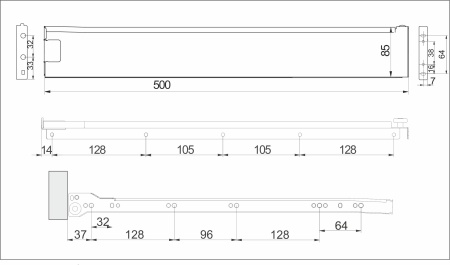картинка Система ящиков Металбокс AKS L-500 белый H=86 левая+правая магазин SEFI являющийся официальным дистрибьютором в России  картинка Система ящиков Металбокс AKS L-500 белый H=86 левая+правая от магазина SEFI