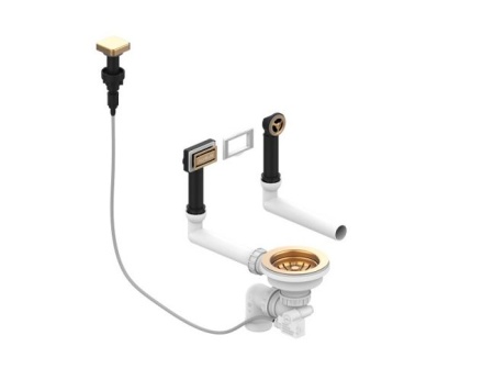 картинка Выпуск для мойки с вертикальным переливом POP UP BRONZE new с рамкой и заглушкой от магазина SEFI