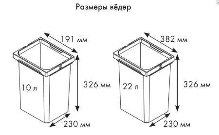 картинка Система сортировки ENVI SPACE на выдвижной фасад 900 мм от магазина SEFI